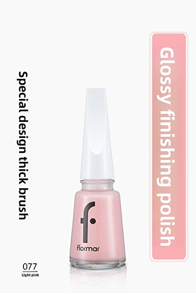Flormar High Pigmented Shiny Finish Nail Polish-Nail Enamel - 077 Light Pink ...