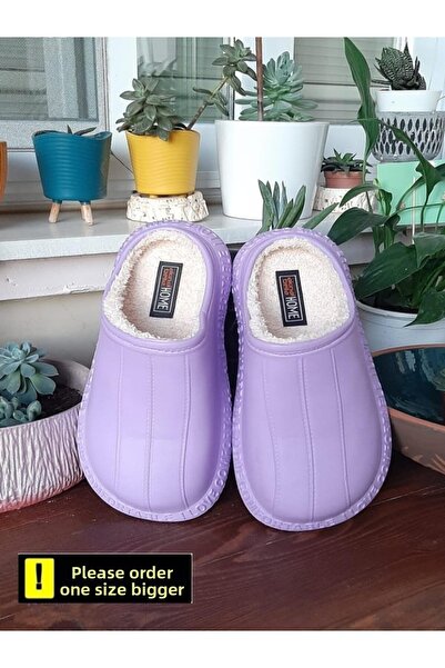 AkınalBella Papuci de damă liliac cu Pandu în interior
