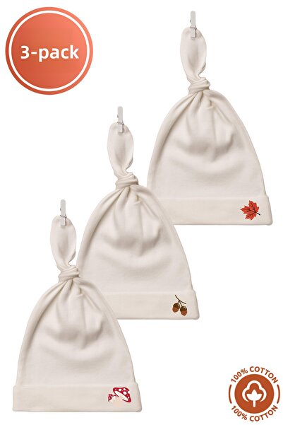 Miniel مجموعة قبعة صغيرة للأطفال حديثي الولادة مكونة من 3 قطع من القطن العضوي...