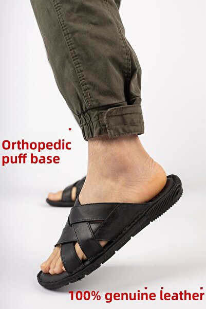 ISPARTALILAR 034 Model Casual Pánské pantofle - Boty z pravé kůže Burada