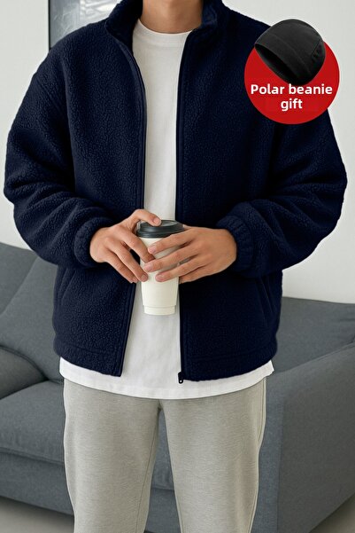 GHASSY CO. Ανδρικό θερμικό εσώρουχο Sherpa Φθινοπωρινό και Χειμερινό με φλις φούτερ με φερμουάρ