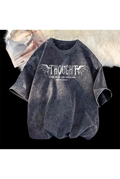 Touz Moda Unisex oversize Vintage tričko - omyvatelné Streetwear Rose Printed