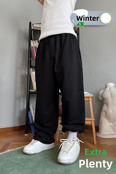 vladivosto Παντελόνι φούτερ μεγάλου μεγέθους Extra Loose Μαύρο Γκρι Καλοκαιρινό Ρυθμιζόμενο Φαρδύ Loose Fit Oversize