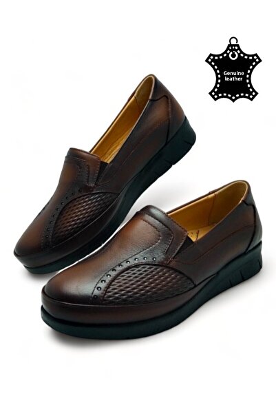 MAGIC SHOES Daily Genuine Leather Full Orthopedic Sole Scalloped Mother's Shoes