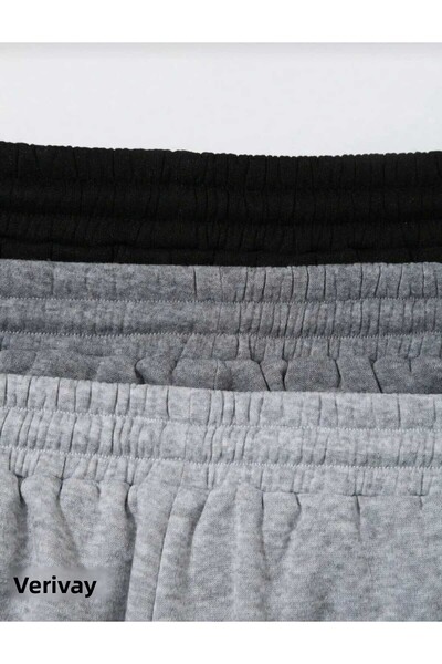 Verivay SET Pantaloni de trening cu picior de cauciuc cu talie înaltă - 3 buc. Sportwear Company