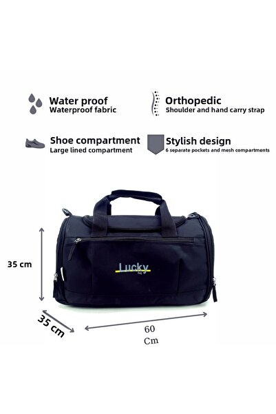 LUCKY BAG Luckybag Black Gym Daily Sport Valisă și Geantă pentru valiză de călătorie