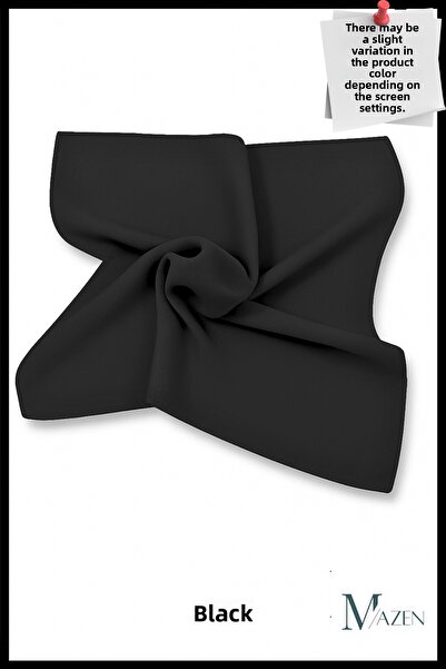 MAZEN Eșarfă din șifon simplu de culoare neagră