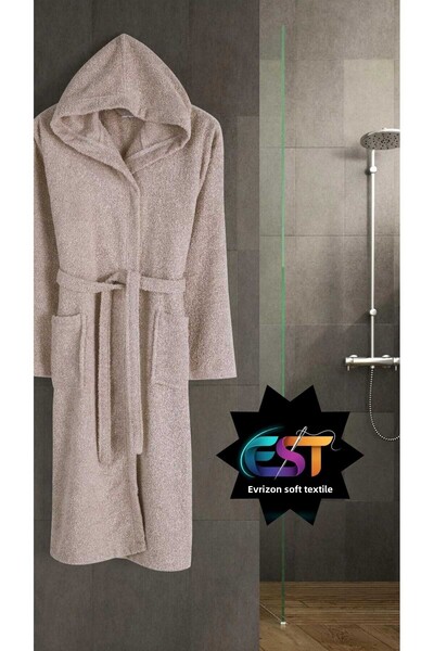 EVRİZON Βαμβακερό με κουκούλα Unisex μπουρνούζι