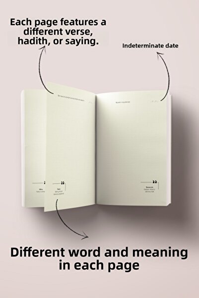 Bi Dünya Haber Collage Series 23 - the Happiness of the World and the Hereafter Islamic Notebook (with Verses and Hadiths)