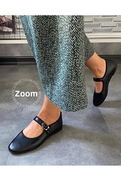 Zuum Γυναικείες μπαλαρίνες Beys Mary Jane - Μαύρο Δερμάτινο