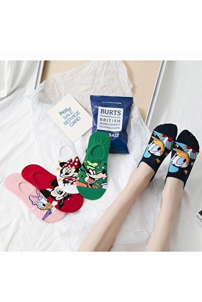 DM DEL MORE SOCKS Дамски многоцветни невидими спортни чорапи, 5 чифта