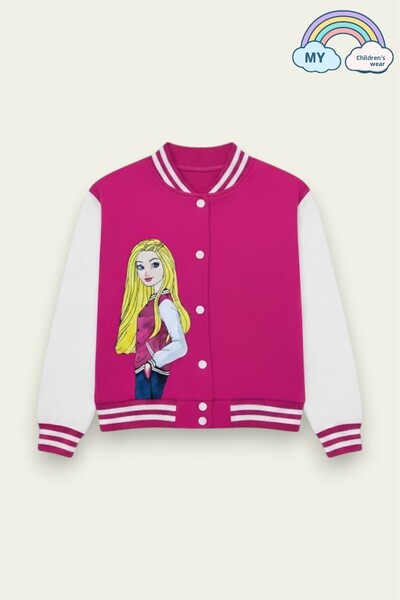 My Kids Wear Girl's Long Sleeve Front Printed Jacket 11-12 Years Old 12085