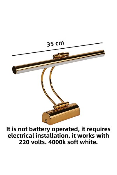 Merwish Flute Sconce 35 cm Led Wall Lamp 4000K Soft White Light Gold