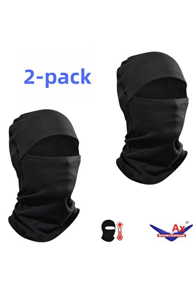 AXE SPORTSWEAR Unisex Winter Black Thermal Balaclava - Πακέτο 2, Λεπτό αντιανεμικό, Κράνος μοτοσικλέτας σκι Balaclava