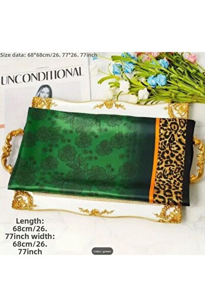 Dgt Luxury Κομψό, Λεοπάρ Λεπτομερές, Αντιηλιακό, Αντιανεμικό, Εκτυπωμένο στις δύο όψεις, Κασκόλ, Κασκόλ 70x70