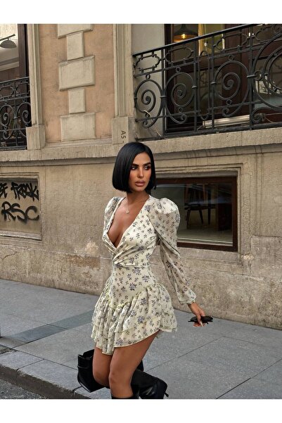 Friday Mood Γυναικείο μίνι φόρεμα με φλοράλ σχέδιο με επένδυση