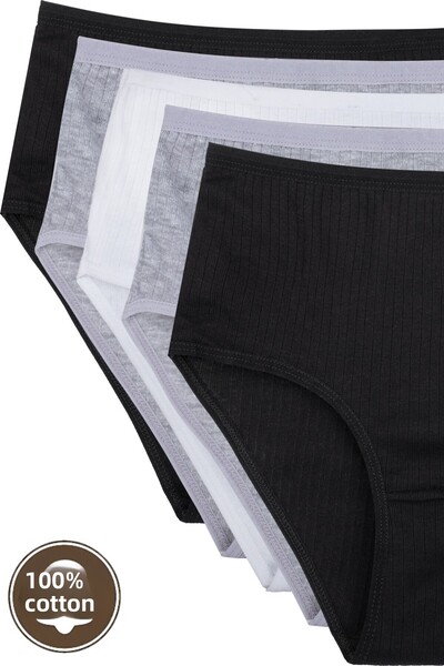 Humaone 100% Cotton 5-Piece High Waist Women's Panties Bt2-b7