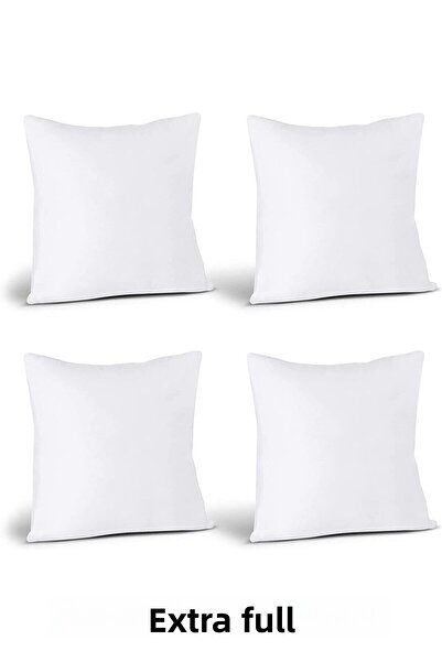 Junenext 4-Piece Throw Pillow Plump Square Inner Pillow 45x45 550 gr Antiallergic Fiber Sofa Pillow