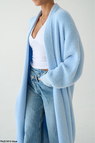 CADDELAMODA Cardigan lung și moale pentru femei, cu guler șal