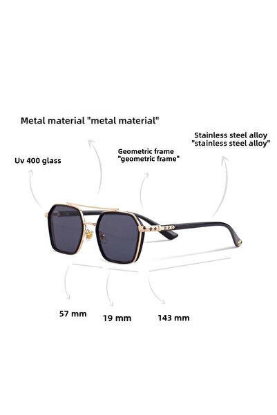 WATCHOFROYAL Sunglasses Women & Men Uv400 Glass Ce Certificated Gold Black Re0039w