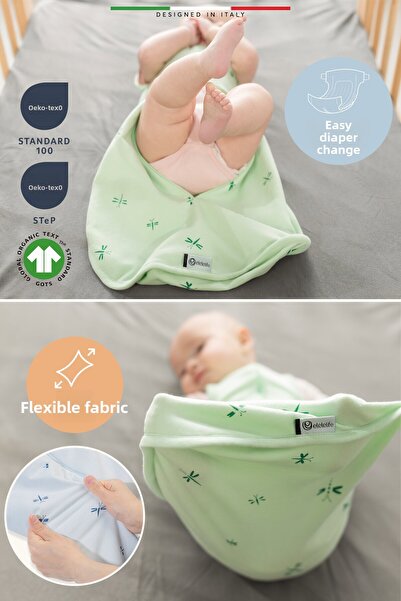 Elele EleleLife Baby Swaddle Sleeping Bag 1 Tog Blue Sanno