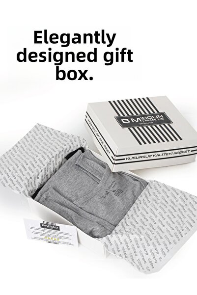 BOUN MARCHE Ανδρικό Αθλητικό Premium Κουτί 6 Χτενισμένο Βαμβακερό Μονό Ζέρσεϊ 100% Βαμβάκι