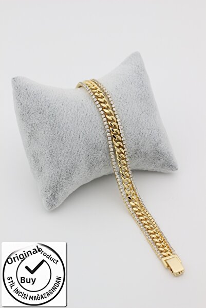 XUPING JEWELRY نمط اللؤلؤ / تويست الأوسط اثنين من سوار حجر الزركون شريط