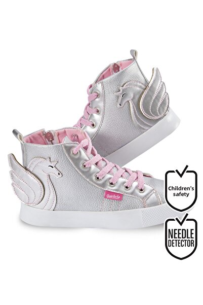 Denokids Stříbrné dívčí tenisky s okřídleným jednorožcem