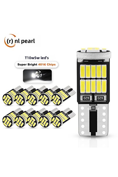 Choice1 10pcs White NLpearl 2/10x W5W T10 Led Bulbs Canbus 4014 SMD 6000K 168 194 Led 5w5 Car Interior Dome