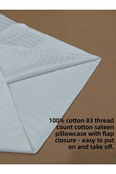 Mef Collection 6 Πακέτα Μαξιλαροθήκες Ξενοδοχείου Λευκό 50x70 |   Υλικά ξενοδοχείου με κάλυμμα από βαμβακερό σατέν