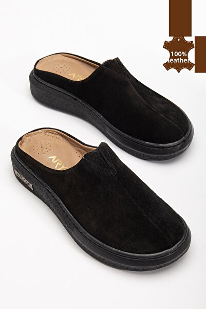 Polomia Comfort Nova femei din piele naturală din piele intoarsa inchis in fata detaliu cauciuc rece Talpa confortabila Sabo zilnic papuci de casa