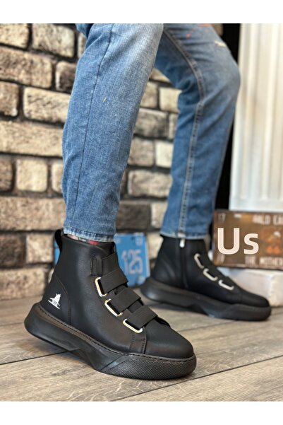 BOA Ba0142 Ανδρικά Αθλητικά Μποτάκια με ψηλή σόλα μαύρη σόλα