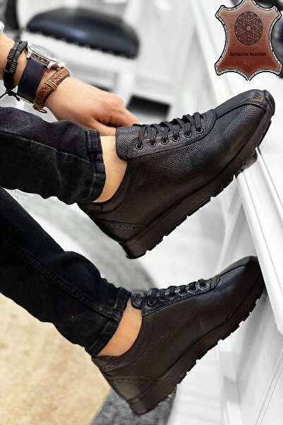 BIG KING Černá pánská sportovní obuv z pravé kůže