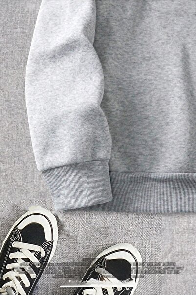 Jooy Company Šedá dámská mikina s polovičním zipem s potiskem srdce