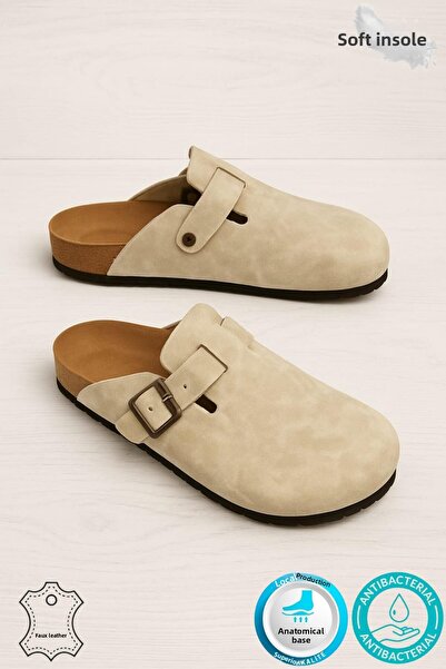 Neon Shoes Παντόφλες Berlin Unisex με σόλα από φελλό, κλειστό μπροστινό μέρος με αγκράφα Sabo Daily Home Out