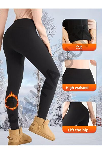SAUNA SUIT Uni̇Sex Winter Plush Lined Sports Leggings, High Stretch Winter and Autumn Sportswear