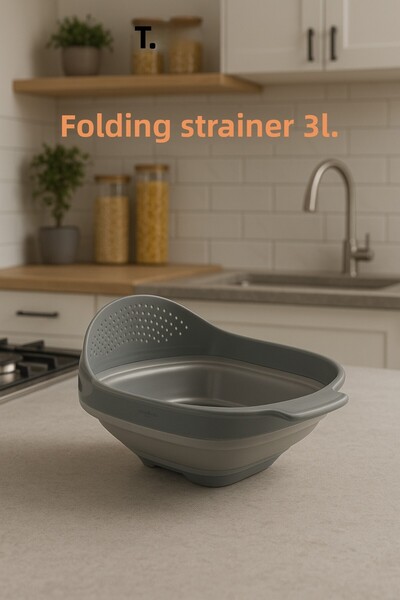 Melkan Home سعة 3 لتر - مصفاة أكورديون وأرز، مصفاة غسيل قابلة للطي متعددة الأغراض