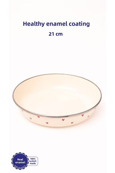 EMAYlab Cupid Enamel Bowl Plate - Bowl Bowl - Salad Bowl - Presentation Bowl 21cm