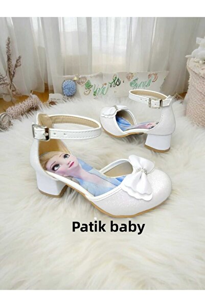 PATİK BEBE Dívčí boty na podpatku bílé barvy