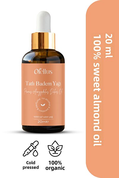 Orellus زيت اللوز الحلو 100% معصور على البارد وطبيعي 20 مل