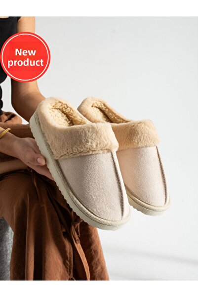 STOCON Women's Indoor Slippers Teddy Bear Figured Plush Indoor Slippers Do Not Make Sound Sole Warm Stylish Design Stc1147