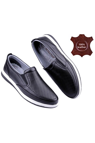 DETECTOR Genuine Leather Orthopedic Perforated Men's Casual Shoes 046