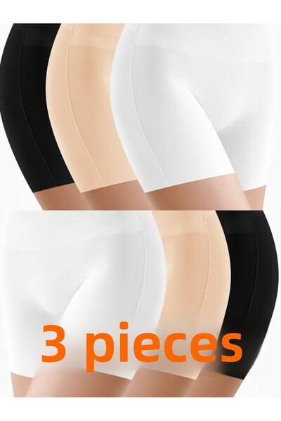 missmaral Women's 3 Pack Black-Skin-White High Waist Mini Leggings Sea Pool and Daily Use 21080