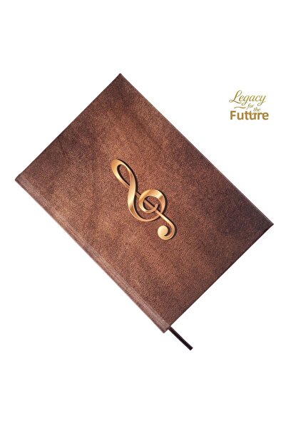 BİDEFTER Music Note Book (Left Hand Key) 100% Handmade, Hand Sewing, 2026 Special Collection – Artistic Leather –A/5