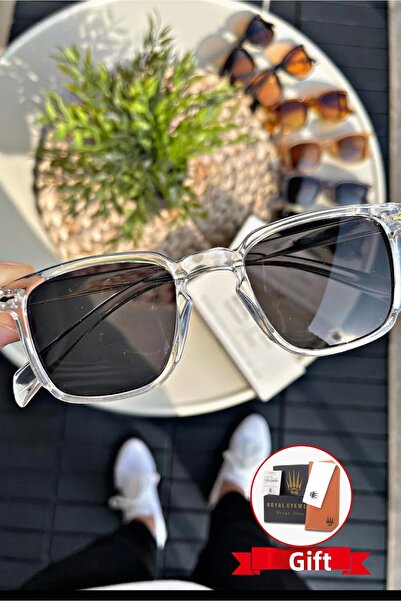 WATCHOFROYAL نظارة شمسية شفافة باللون الرمادي من الزجاج Uv400 - Lorraınew للنساء والرجال