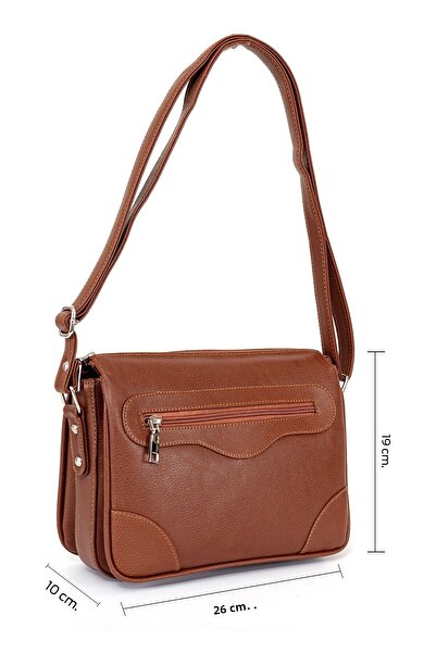 Solo Bag Geantă de umăr de culoare cafenie pentru femei cu 7 compartimente și...