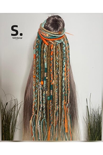 Selin Bengi 30Pcs Rasta Buckle - Honey Foam & Caramel & Orange & Green & Aqua Green