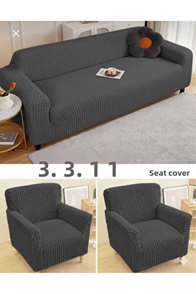 SENNORA غطاء مقعد بدون تنانير 3311 غطاء أريكة قابل للغسل مع مجموعة أريكة مطاطية