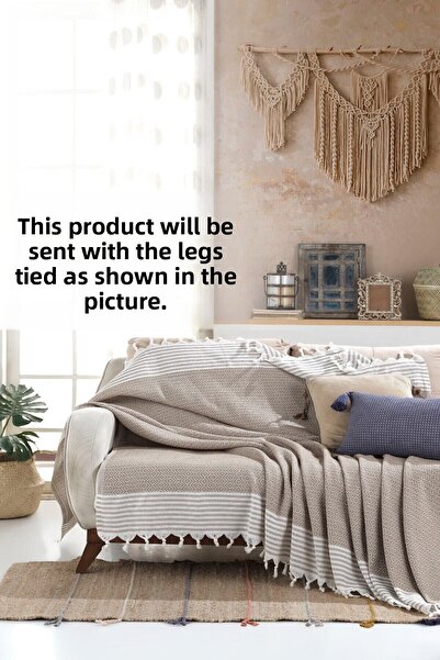 Lux Touch Husa de canapea Bergama Mustard Buldan - Cuvertura din bumbac 170x210 cm, Husa de canapea extensibila