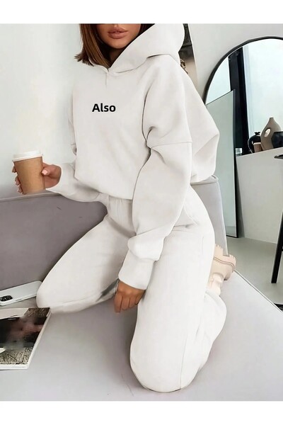 darkopia Унисекс комплект спортен екип с качулка и щампа Olso за мъже и жени